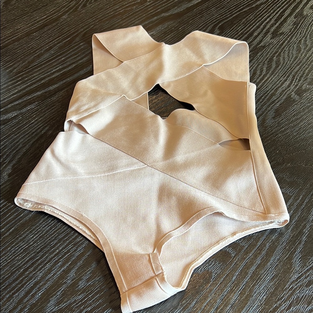 Hot Miami Styles Cream Bodysuit